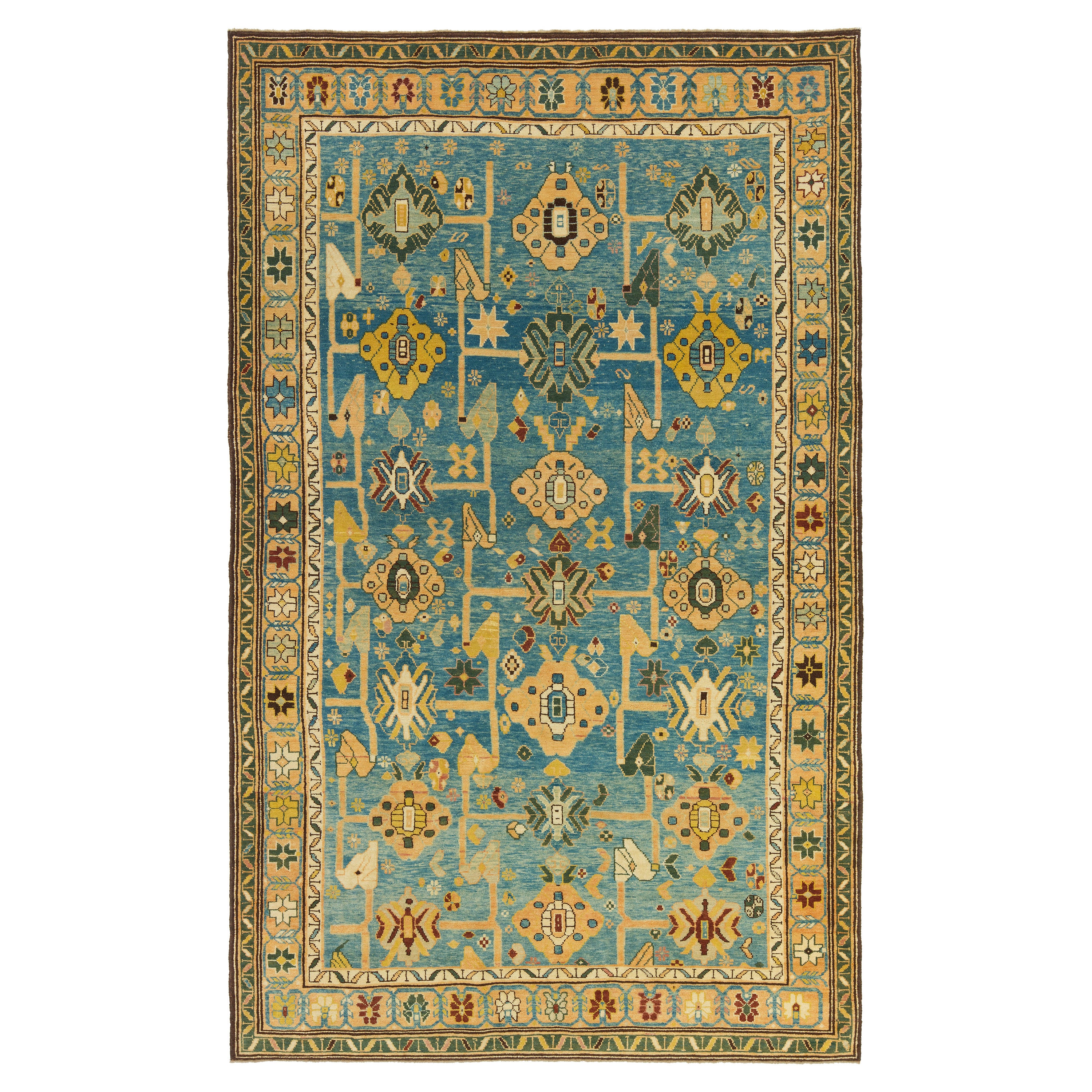 Ararat Rugs Mina Khani Karabagh Rug, Caucasus Revival Carpet, Natural Dyed For Sale