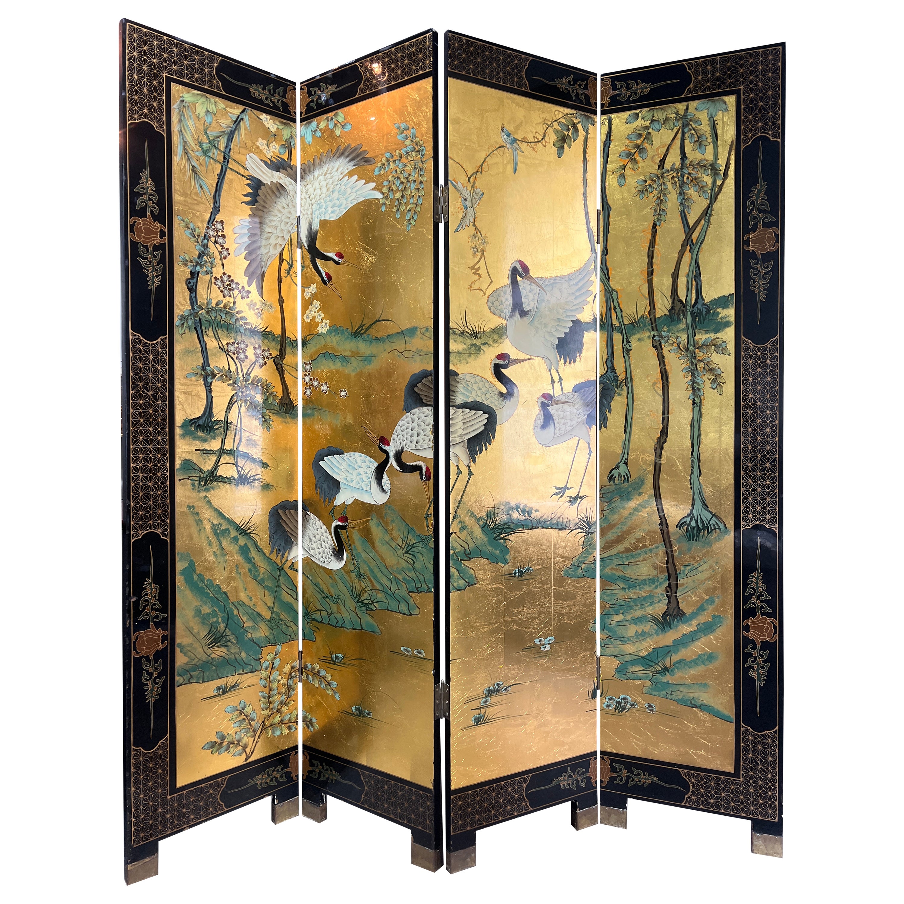 Japanese Folding Screen, circa 1970 For Sale