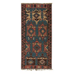 Vintage Persian Kilim with Blue with Geometric Patterns by Rug & Kilim