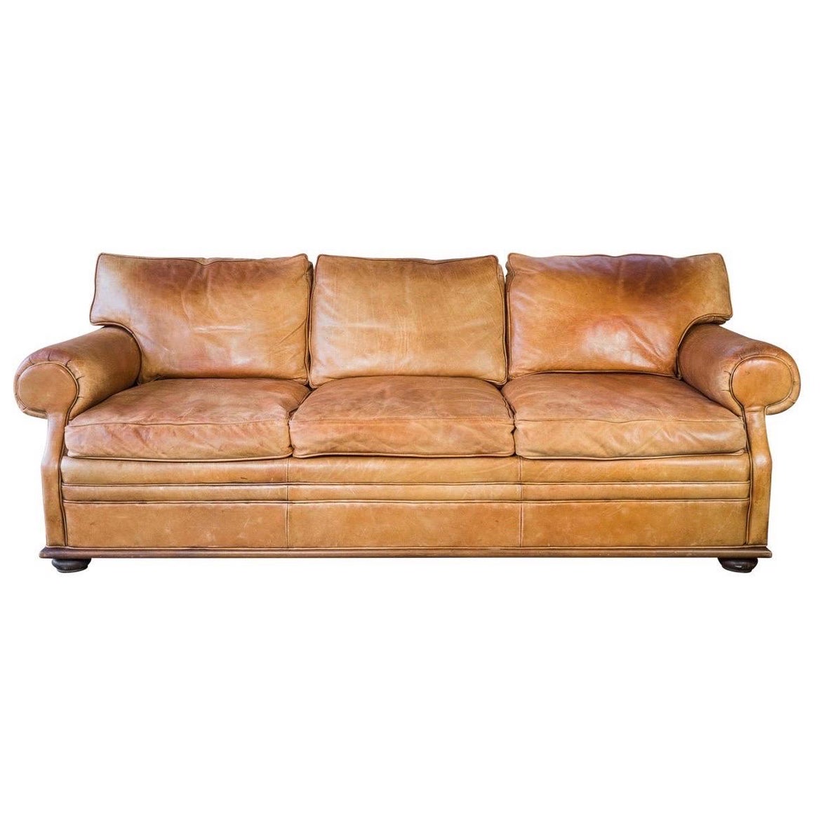 Ralph Lauren Signed Late 20th Century Saddle Leather Sofa