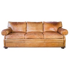 Ralph Lauren Signed Late 20th Century Saddle Leather Sofa