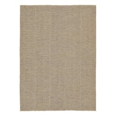 Alfombra Kilim Contemporánea de Rug & Kilim en Beige con Acentos Negros y Amarillos