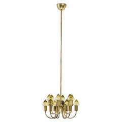 Glass & Brass Chandelier by Hans-Agne Jakobsson
