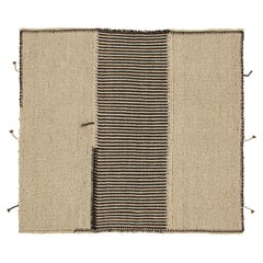Rug & Kilim’s Contemporary Kilim Rug in Beige with Black and Brown Accents