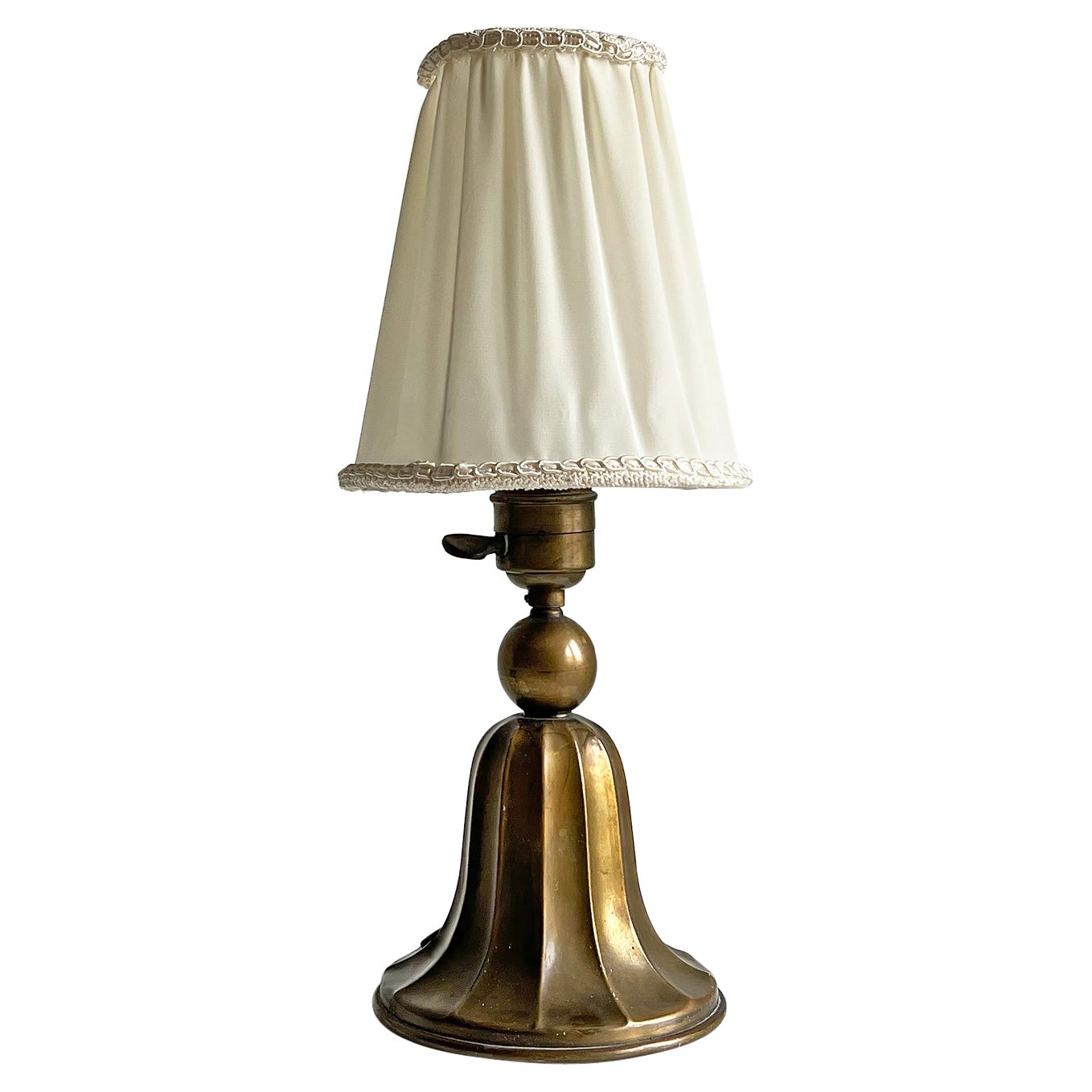 Art Deco Table Lamp in Brass by CG Hallberg, 1920-1930s For Sale