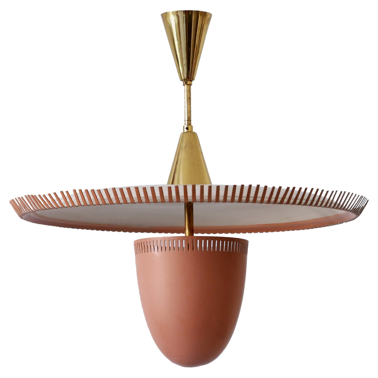 Exceptional & Lovely Mid-Century Modern Pendant Lamp or Chandelier Germany 1950s