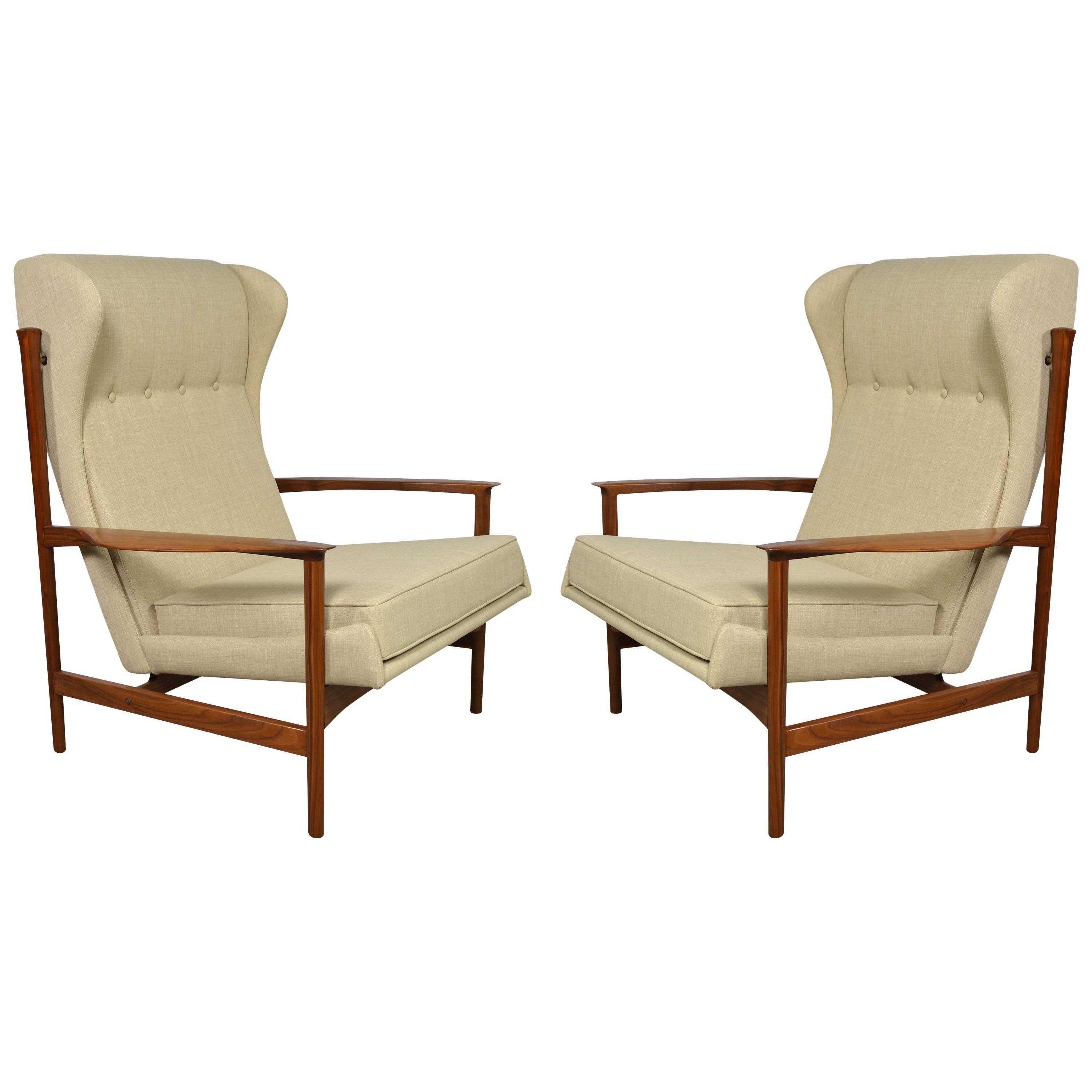 Pair of Ib Kofod-Larsen Wingback Lounge Chairs