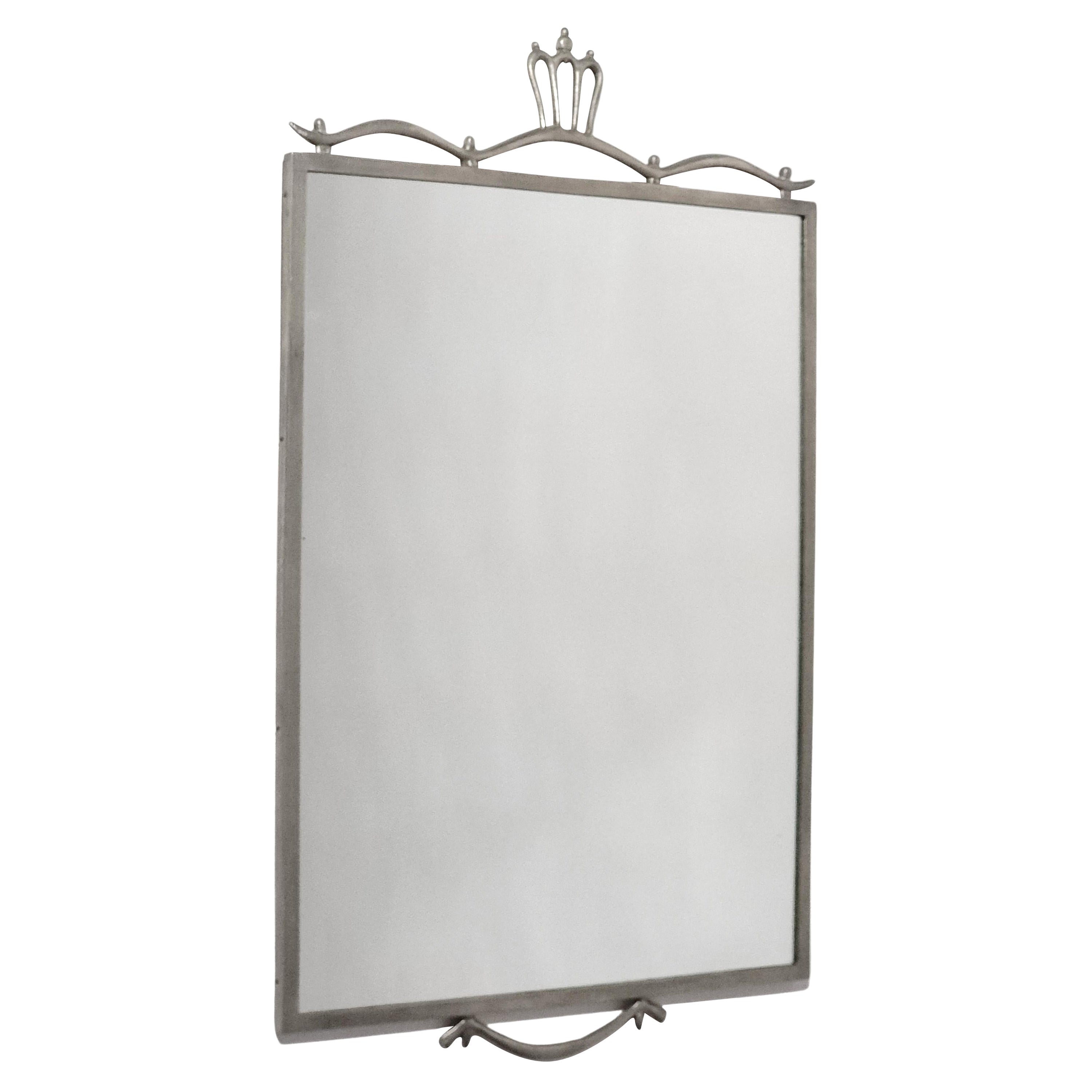 Edvin Ollers, Mirror in Pewter, Swedish Grace, 1920s For Sale