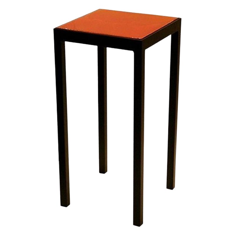 Baby Side Table with Solid Red Roger Capron Tile For Sale