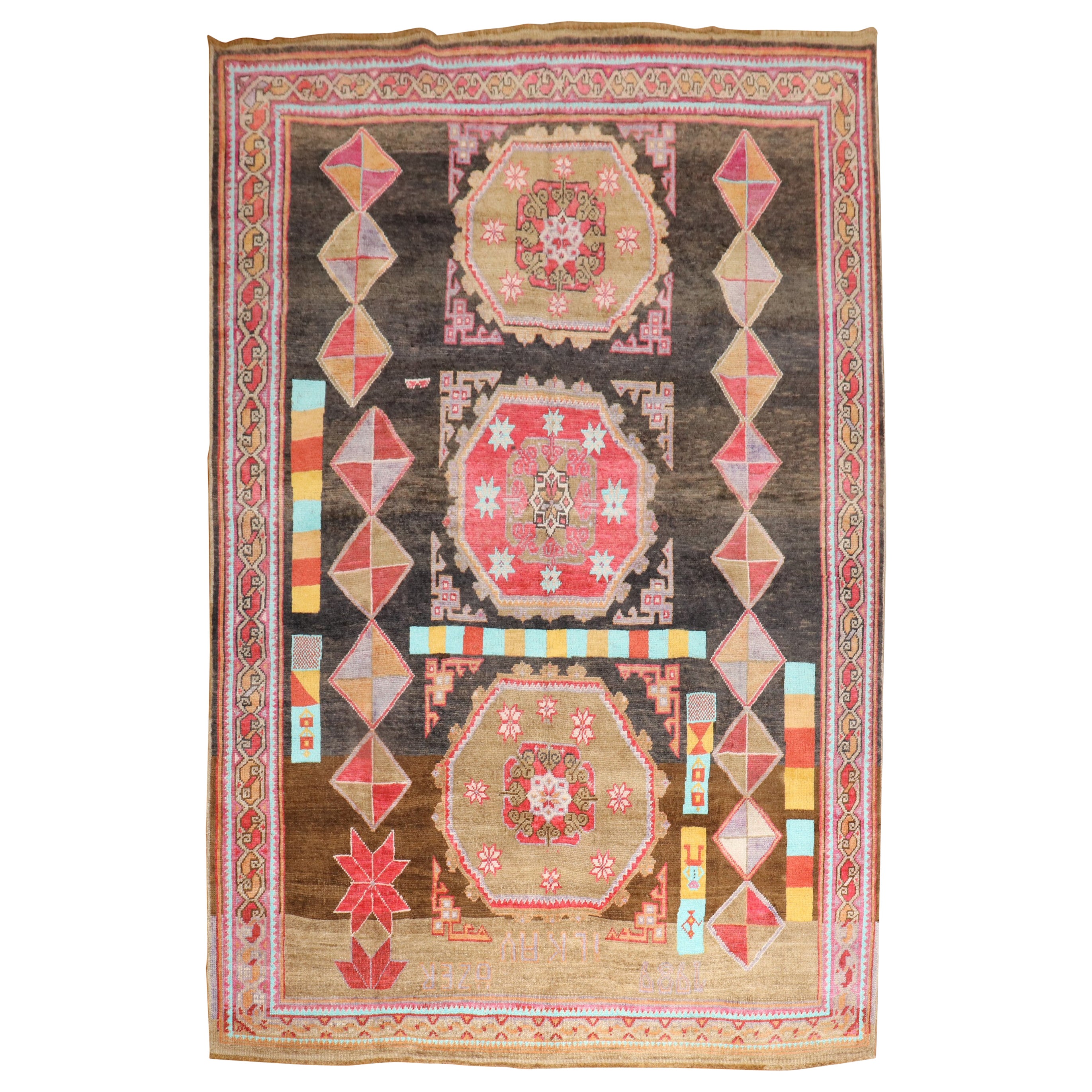 Funky Turkish Kars Rug For Sale