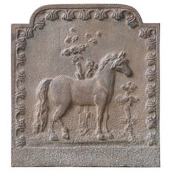 Antique French Napoleon III 'Horse' Fireback
