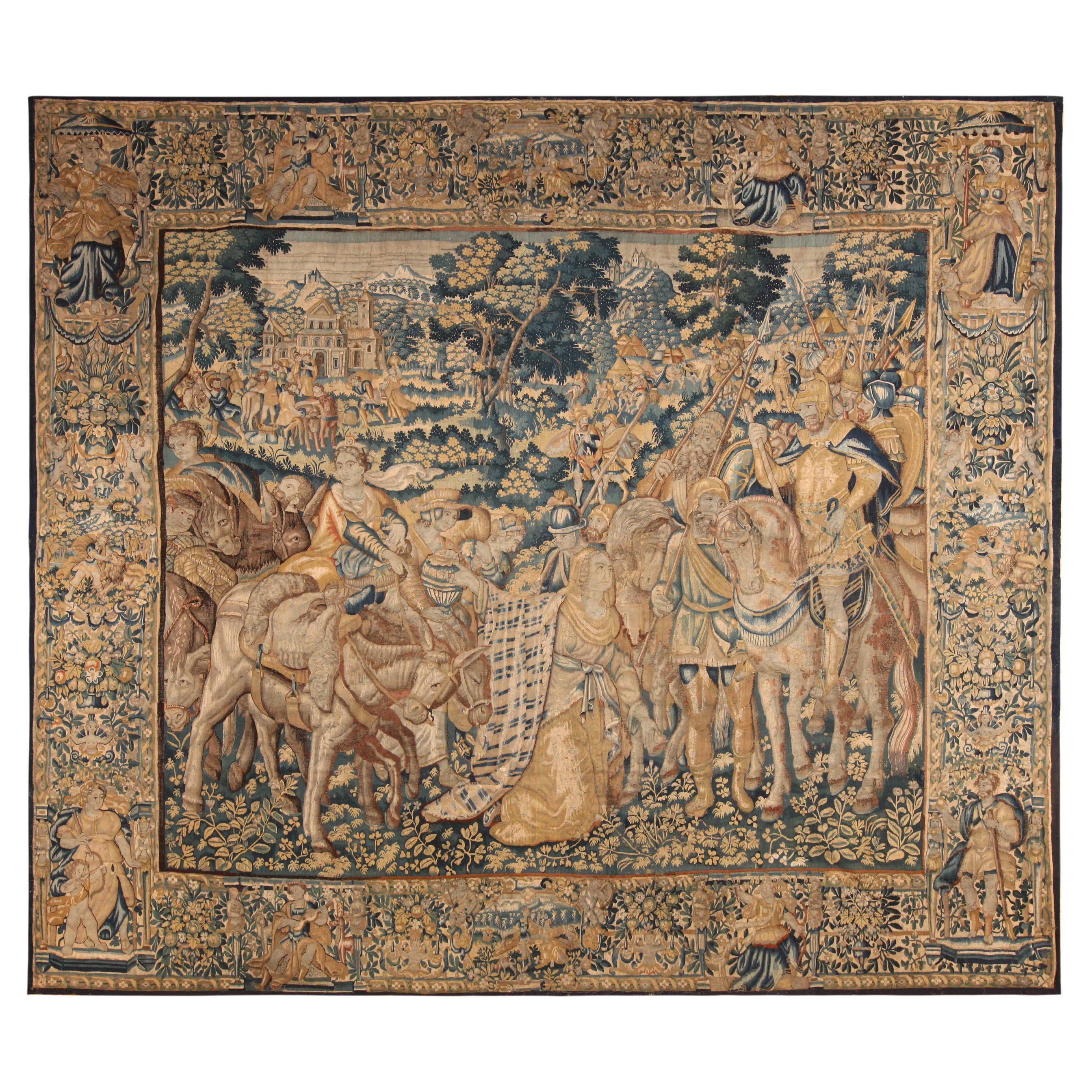 16th Century Antique Flemish Tapestry. 11 ft 4 inx12 ft 10in For Sale