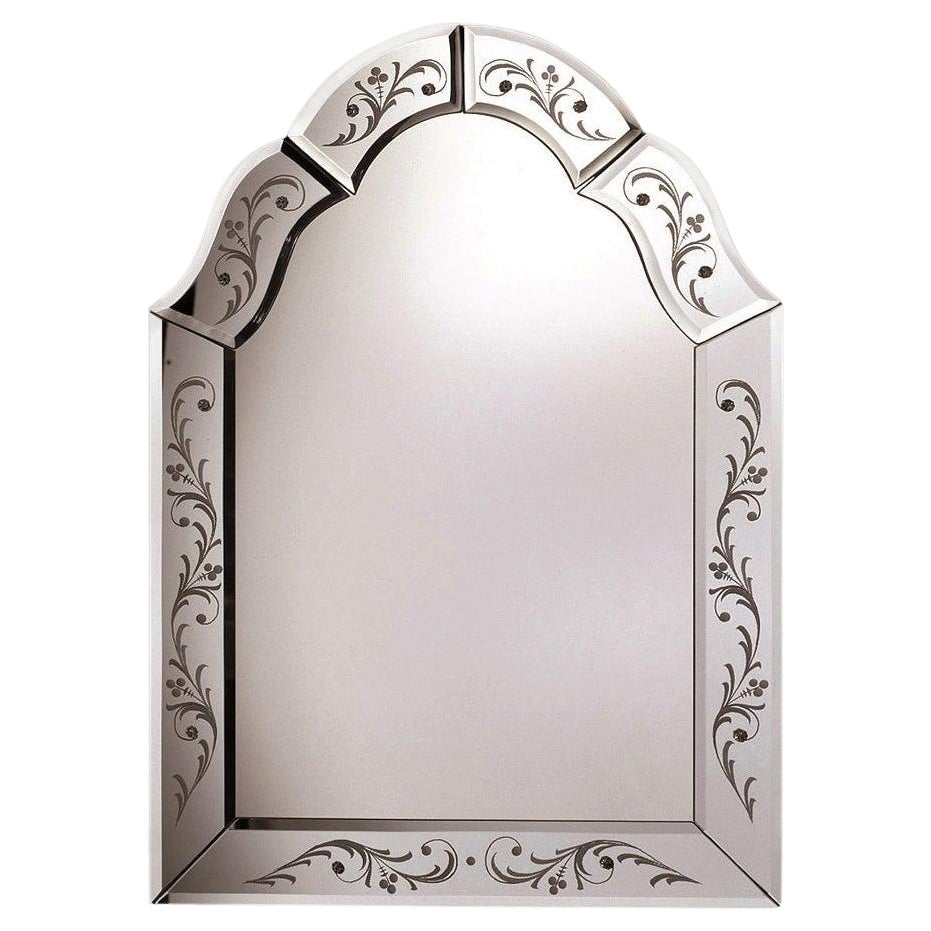 ""ARLECCHINO""  Muranoglas-Spiegel im französischen Stil von Fratelli Tosi, 800er Jahre