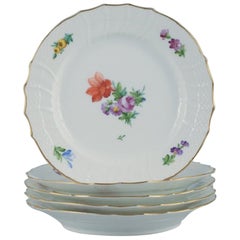 Royal Copenhagen, Light Saxon Flower, Five Lunch Plates