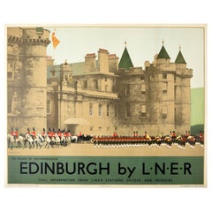 Original Vintage Train Travel Poster Edinburgh By LNER Holyroodhouse Fred Taylor