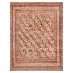 Antiker persischer Kerman-Teppich. 13 Fuß 2 Zoll x 17 Fuß