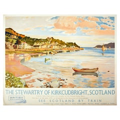 Original Vintage Travel Poster Stewartry Of Kirkcudbright Scotland Railways Art