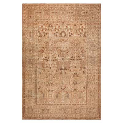 Antique Persian Kerman Rug Signed “Taftanchian”. 6 ft 8 in x 8 ft 8 in ...