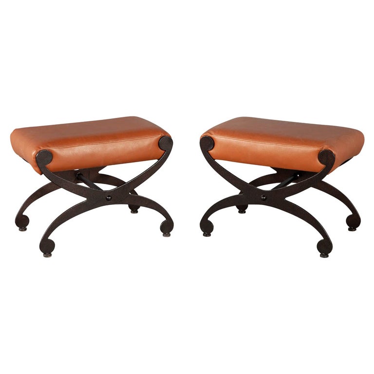 Pair of MidCentury Modern Metal Benches For Sale at 1stDibs