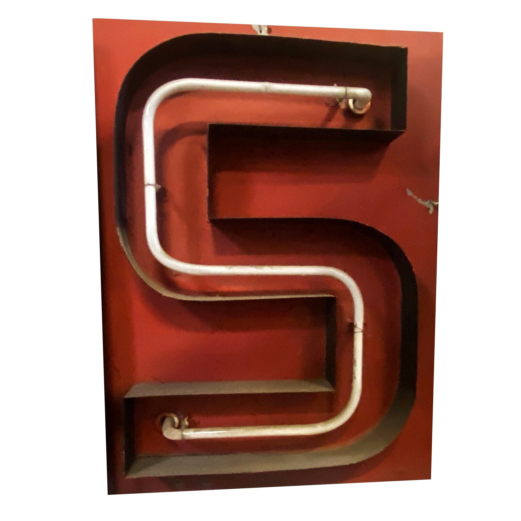 Large Vintage Neon Marquee Letter "S" from Pan American Auditorium For Sale