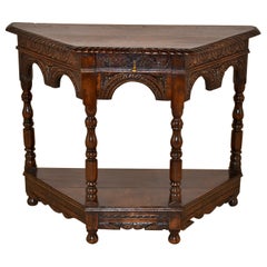 Antique 18th Century English Oak Carved Table