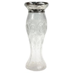 Antique Tiffany & Co Sterling Silver Mounted 'Rock Crystal' Cut Glass Vase