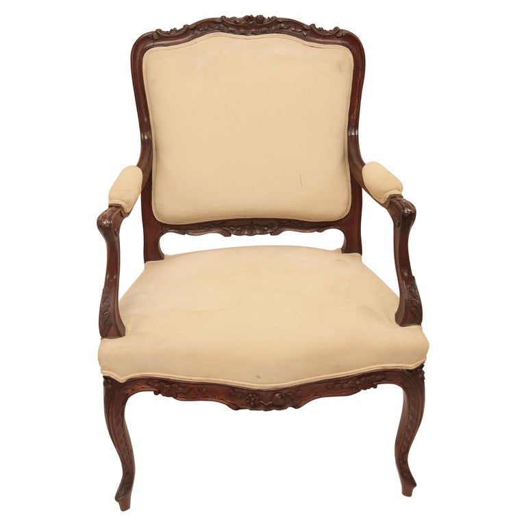 Carved French Bergere Chair For Sale at 1stDibs