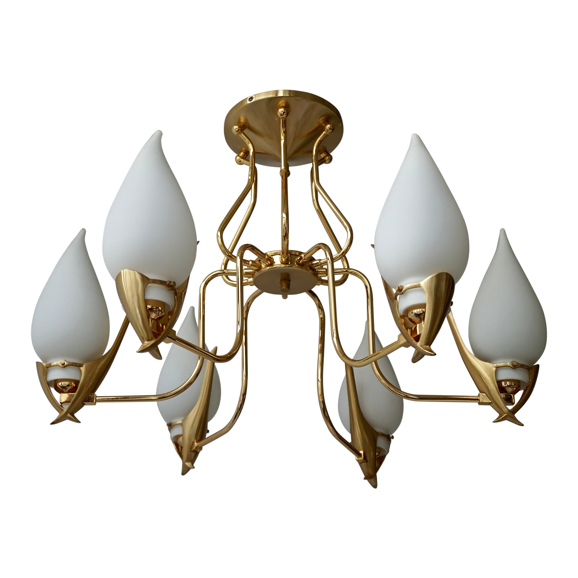 Franco Luce Murano Glass Chandelier, 1970s For Sale