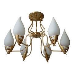 Vintage Franco Luce Murano Glass Chandelier, 1970s