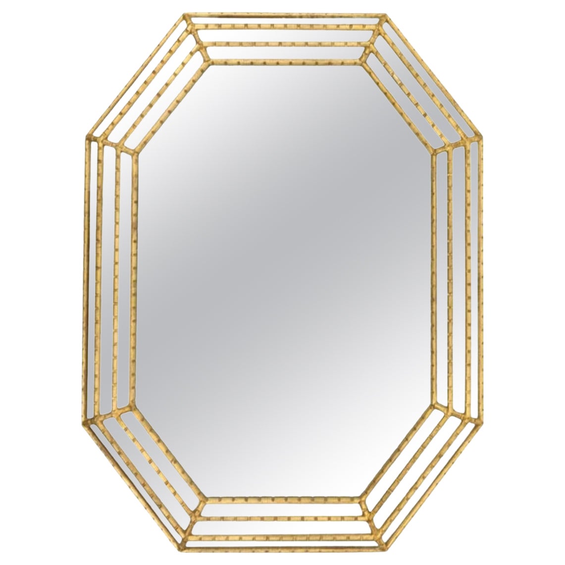 Labarge Gold Faux Bamboo Mirror