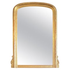 Specchio da molo italiano in legno dorato, 1850 circa