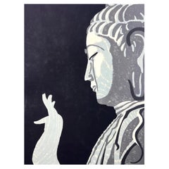 Ryuji Kosaka Buddha Woodblock Print, Japan, Signed, Numbered, 1963