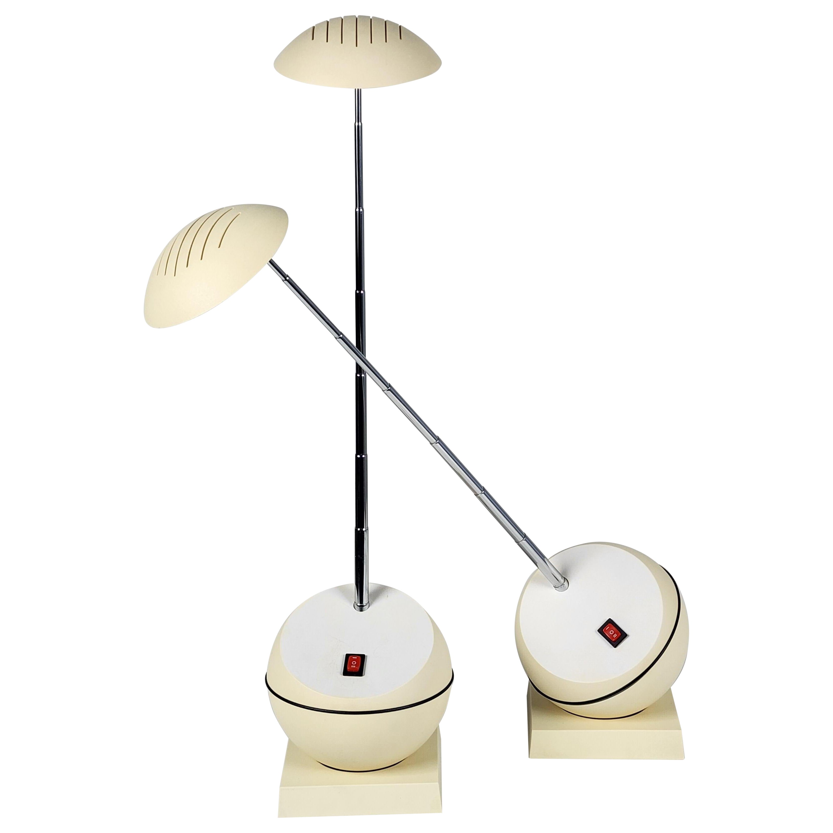 1980s Pair of Telescopic Halogen Table Lamp, Italy