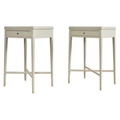 Pair of Scandinavian Modern Painted Bedside Table Nightstands