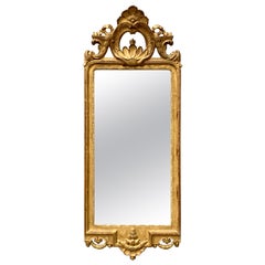 Swedish 19th Century Gustavian Goldleaf Gilded Wall Mirror