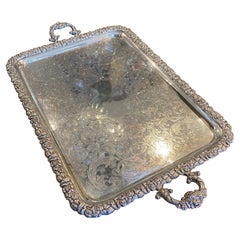 1830s Georgian Sheffield Plate Rectangular Serving Tray