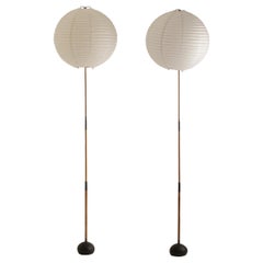 Pair of Floor Lamps in the Style of Isamu Noguchi and His Akari