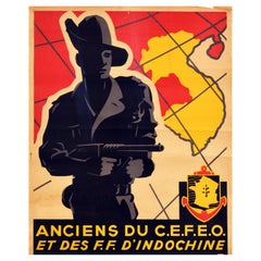 Original Retro Propaganda Poster French Far East Expeditionary Corps Indochina