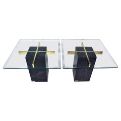 Artedi Nero Marble End or Side Tables, Italy