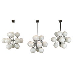 Mid-Century Atomic Chandeliers with 12 Lights, 3 Pieces Available