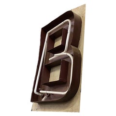 Large Vintage Neon Marquee Letter "B" From Pan American Auditorium