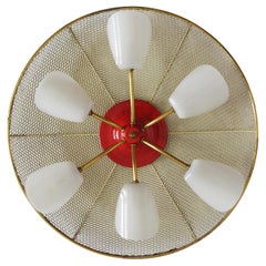 Large French Vintage Wall Ceiling Light Flush Mount, 1950s