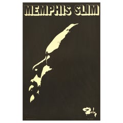 Original Vintage Poster Memphis Slim John Len Chatman Jump Blues Piano Musician
