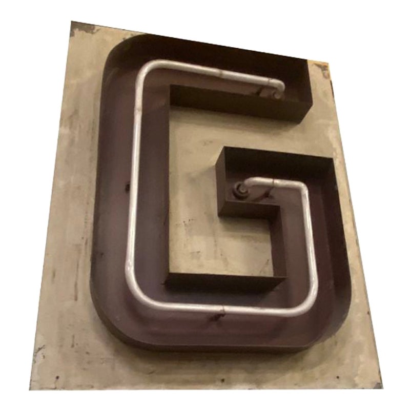 Large Vintage Neon Marquee Letter "G" from Pan American Auditorium For Sale