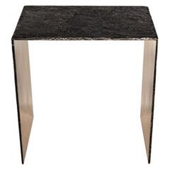 Contemporary Golden Bronze Stool with Dark Patinated Top by Niclas Wolf
