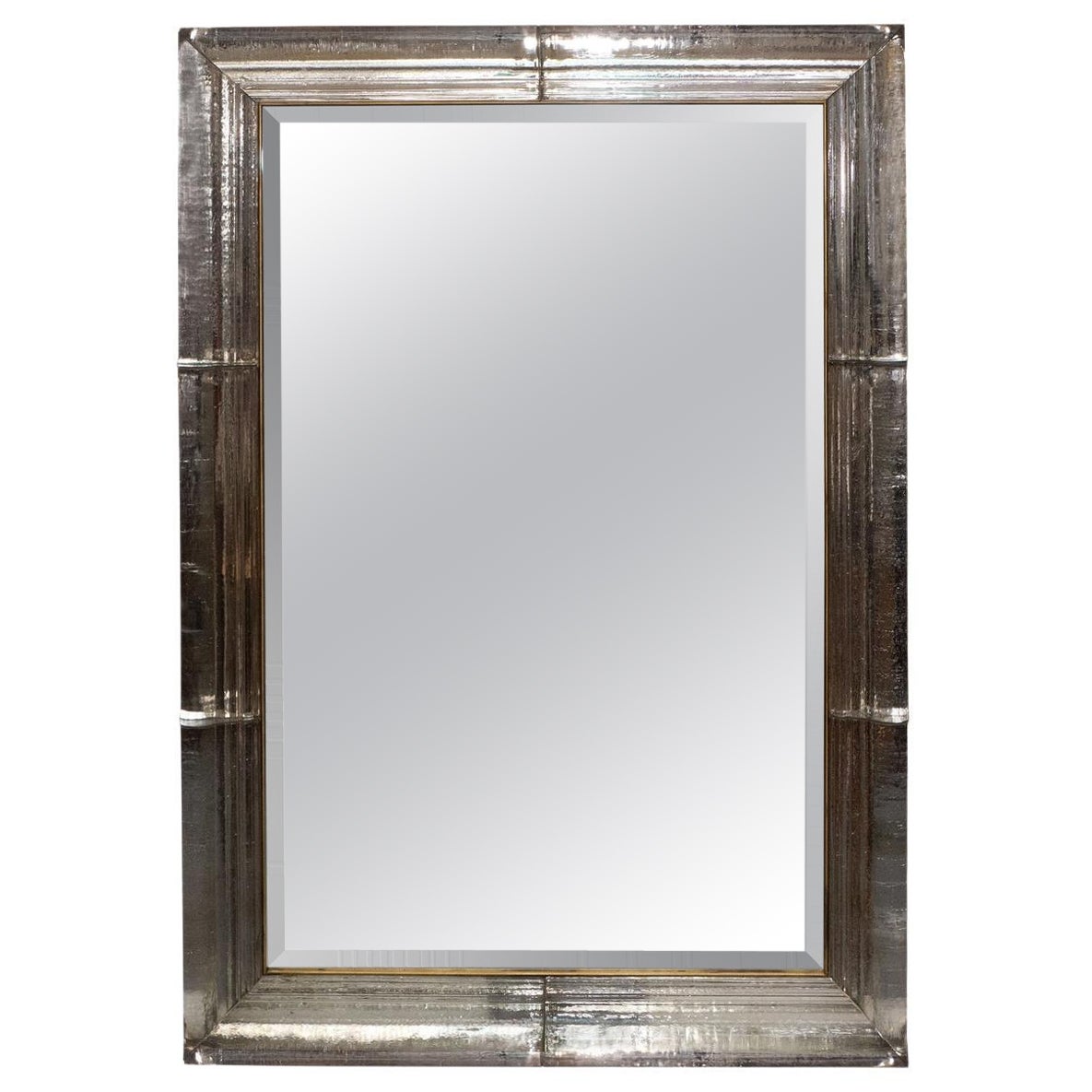 Marcelo Bessa Beveled "Ice" Glass Surround Mirror For Sale