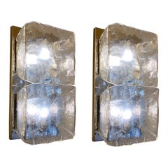 Fantastic Pair of Sconces or Wall Lights by Aureliano Toso Murano 1970