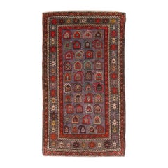 Antique Early 20th Century Handmade Caucasian Shirvan Small Accent Rug