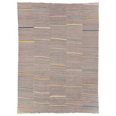 Tapis Kilim moderne et rustique turc à tissage plat fait à la main, taille de pièce