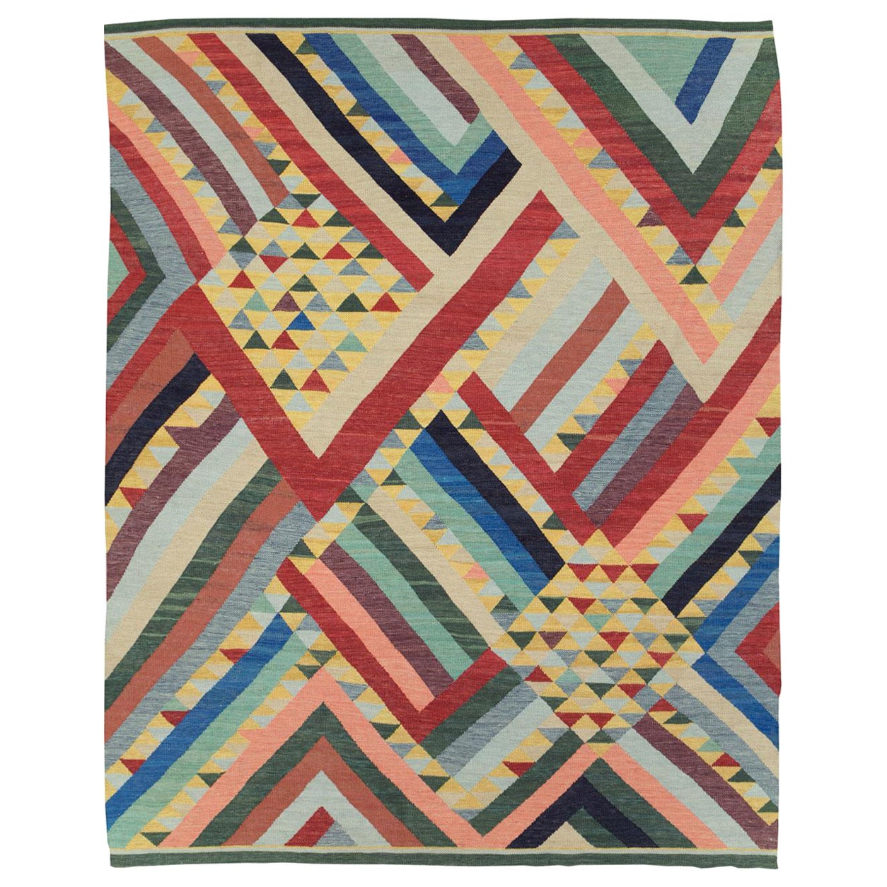 Colorful Contemporary Turkish Flatweave Kilim Room Size Carpet For Sale